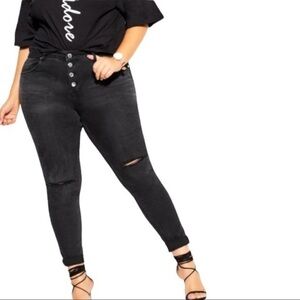 CITY CHIC Harley Classic Buttons Jean - Black